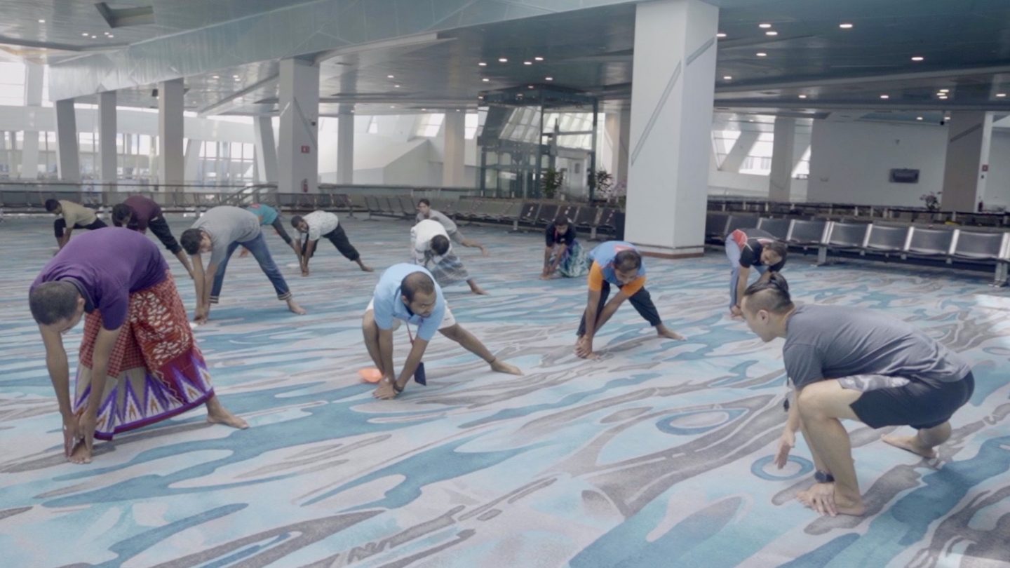 The men could choose from a variety of activities to do during the two-hour programme, including participate in an exercise class.