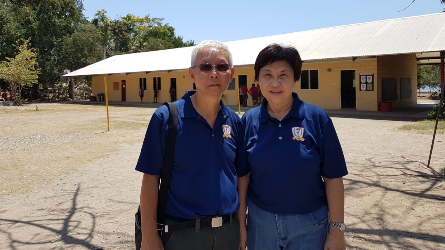 Lim Teck Seng and his wife Suat Khoh at Timor-Leste in 2019 on a three-month mission trip to teach the teachers in a school there. Photo courtesy of the Lims.