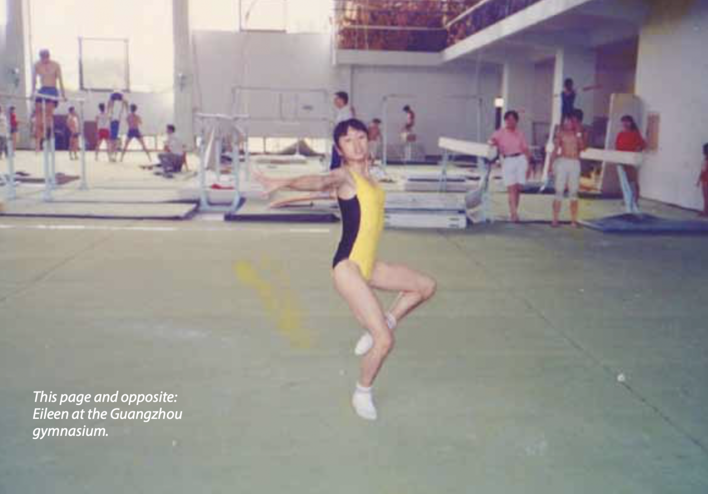 Eileen at the gymnasium in Guangzhou. 